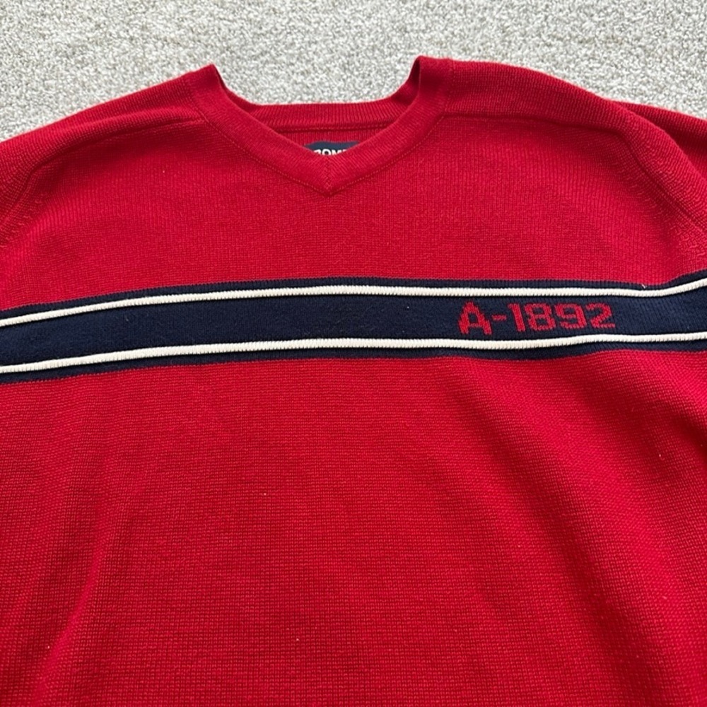 Vintage Abercrombie & Fitch Mens Sweater Size XL V Neck Stripe Y2K 90s‎ - Picture 2 of 7